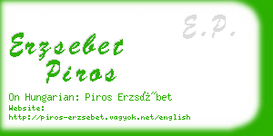 erzsebet piros business card